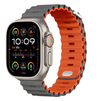 Ocean Silicone Strap for Apple Watch Ultra Band 49mm 46mm 45mm 41mm 44mm 40mm 42mm Series 11/10/9/8/7/6/5/4/SE