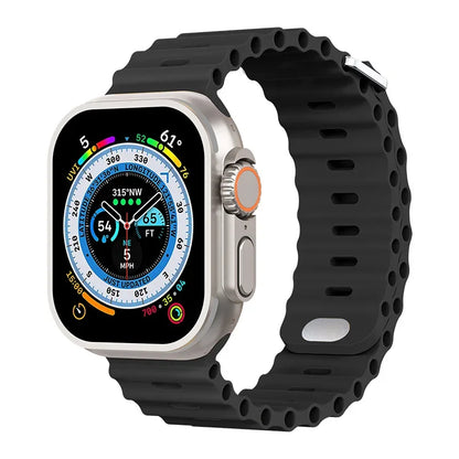 Ocean Silicone Strap for Apple Watch Ultra Band 49mm 46mm 45mm 41mm 44mm 40mm 42mm Series 11/10/9/8/7/6/5/4/SE