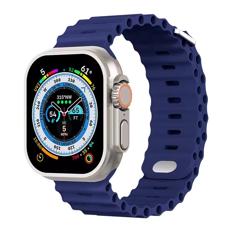 Ocean Silicone Strap for Apple Watch Ultra Band 49mm 46mm 45mm 41mm 44mm 40mm 42mm Series 11/10/9/8/7/6/5/4/SE