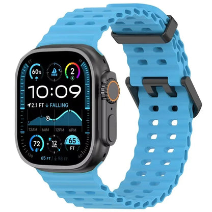 Ocean Sport Silicone Strap for Apple Watch Band Ultra2/1/9/8/7/6/5/4/SE