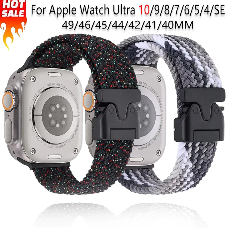 Parachute Braided Nylon Strap for Apple Watch Band iWatch Series Ultra/3/2/11/10/9/8/7/6/SE