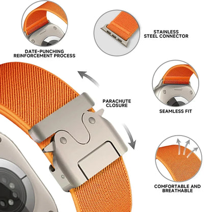 Parachute Elastic Nylon Strap for Apple Watch Band iWatch Series Ultra3/2/11/10/9/8/7/6/5/SE