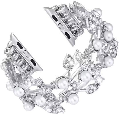 Pearl Elastic Beaded Bracelet for Apple Watch Band iWatch Series 10/9/8/7/6/5/4/SE