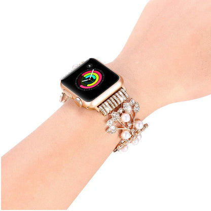 Pearl Elastic Beaded Bracelet for Apple Watch Band iWatch Series 10/9/8/7/6/5/4/SE