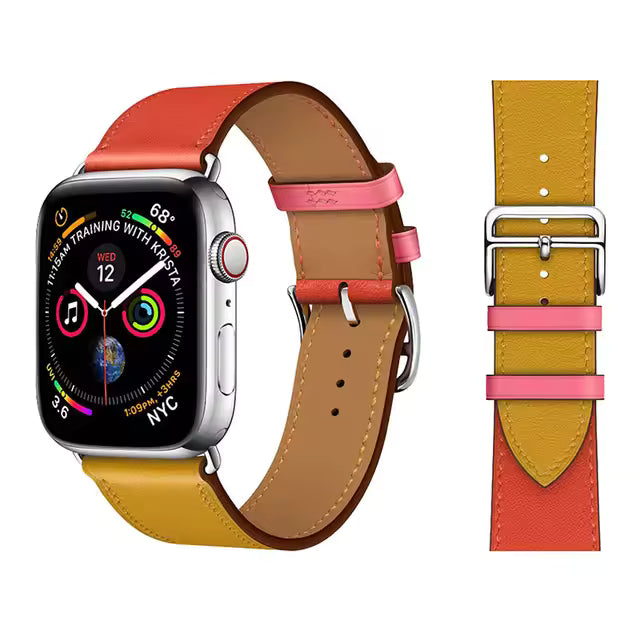 Premium Leather Strap for Apple Watch Ultra2 Band 49mm 46mm 45mm 41mm 44mm 42mm 40mm Series 10/9/8/7/6/5/4/SE