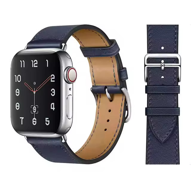 Premium Leather Strap for Apple Watch Ultra2 Band 49mm 46mm 45mm 41mm 44mm 42mm 40mm Series 10/9/8/7/6/5/4/SE