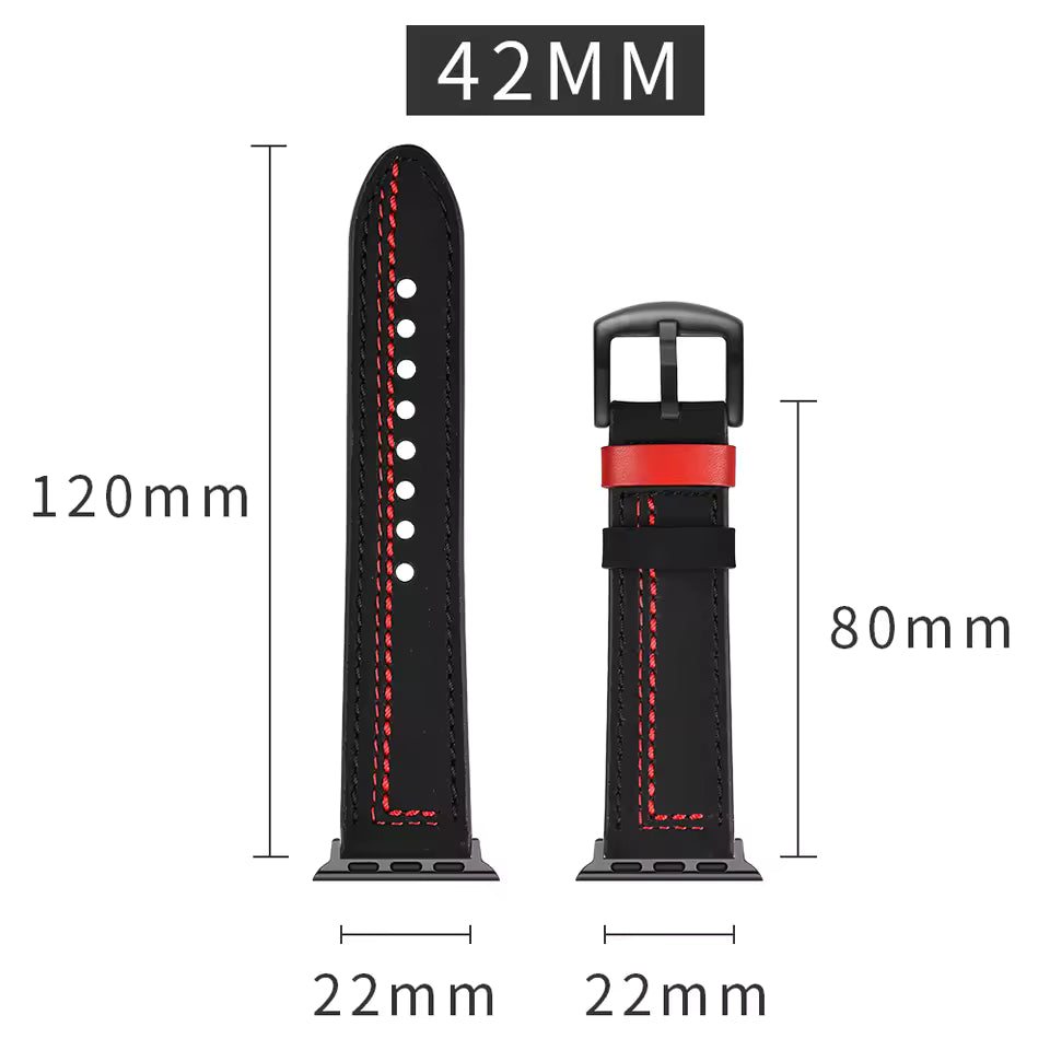 Premium Leather Strap for Apple Watch Band iWatch Series Ultra/2/9/8/7/6/5/4/3/SE