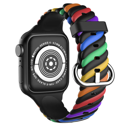 Rainbow Pattern Silicone Bracelet for Apple Watch Band iWatch Series 10/Ultra/2/9/8/7/6/5/4/SE