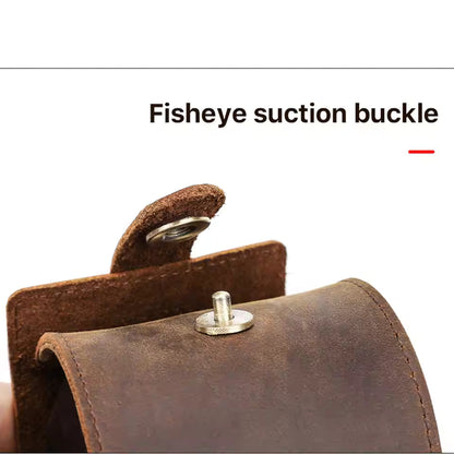 Retro Cowhide Leather Single Slot Watch Roll Case with Buckle - Watch Case Gift for Men & Women