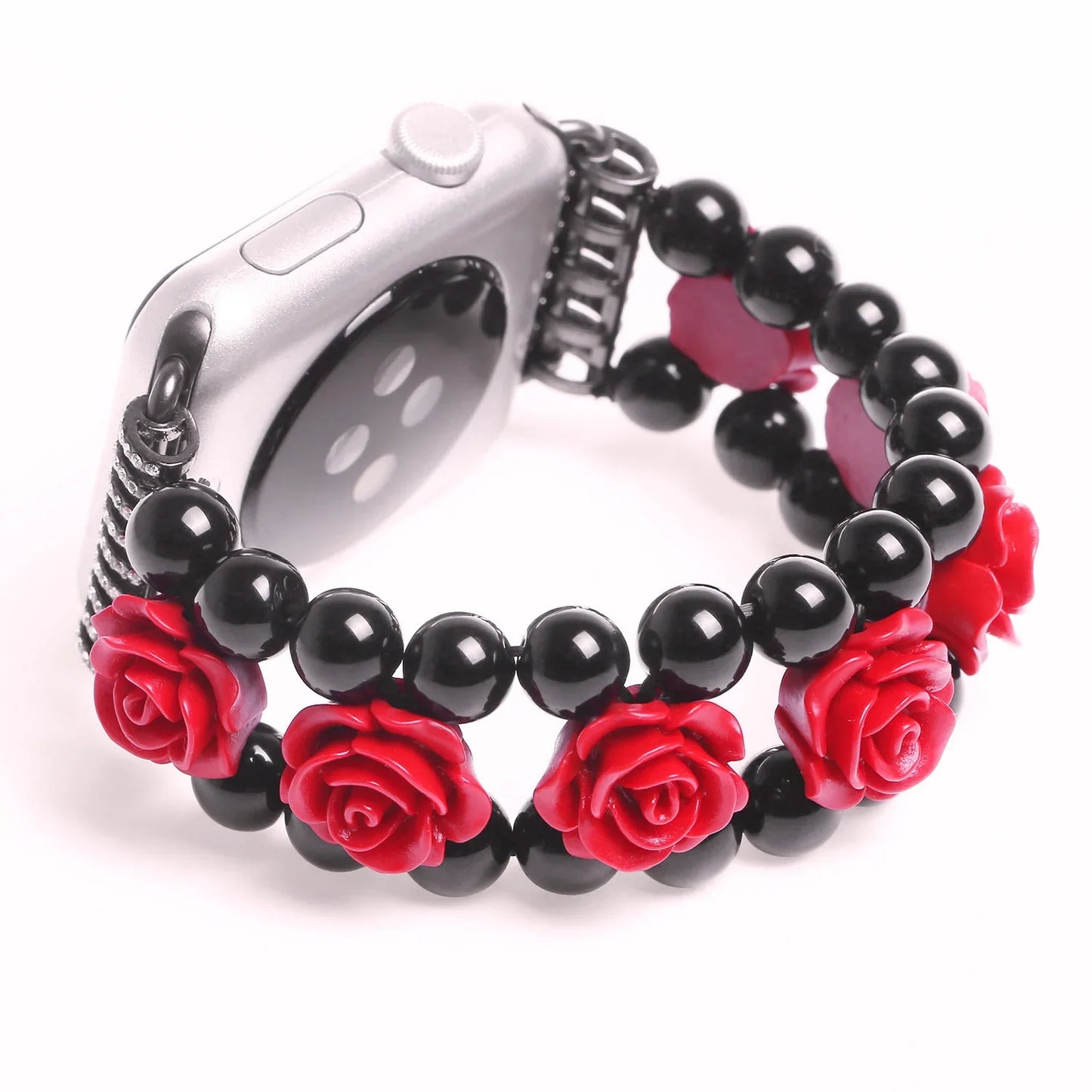 Rose Flower Agate Bracelet for Apple Watch Band iWatch Series Ultra/10/9/8/7/6/5/4/3/SE