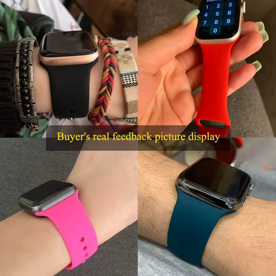 Silicone Bracelet for Apple Watch Ultra3 Band 49mm 46mm 45mm 41mm 44mm 42mm 40mm Series 11/10/9/8/7/6/5/4/SE