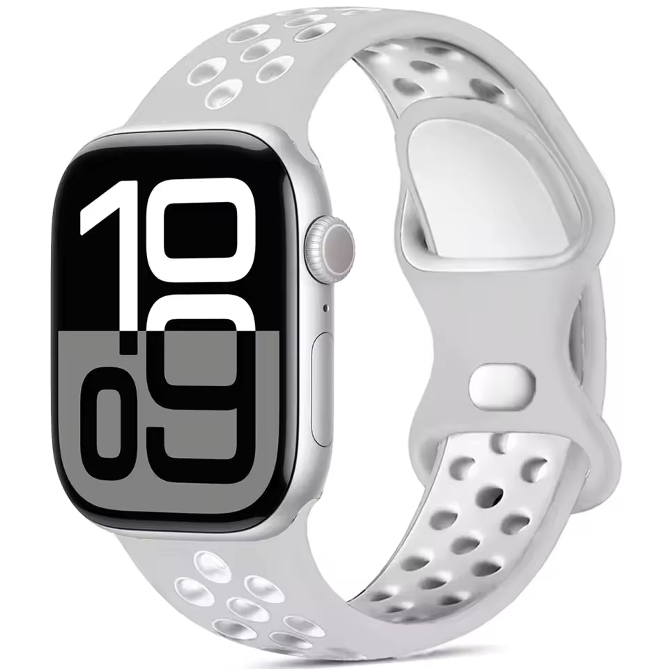 Silicone Breathable Bracelet for Apple Watch Band iWatch Series Ultra2/10/9/8/7/6/5/4/SE