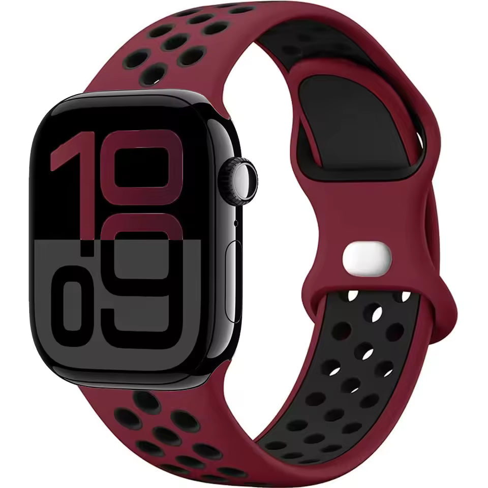 Silicone Breathable Bracelet for Apple Watch Band iWatch Series Ultra2/10/9/8/7/6/5/4/SE