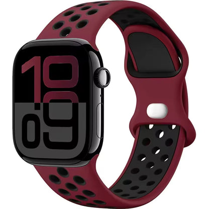 Silicone Breathable Bracelet for Apple Watch Band iWatch Series Ultra2/10/9/8/7/6/5/4/SE