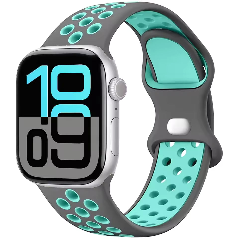 Silicone Breathable Bracelet for Apple Watch Band iWatch Series Ultra2/10/9/8/7/6/5/4/SE