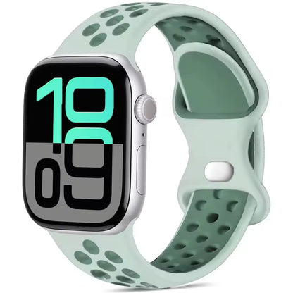 Silicone Breathable Bracelet for Apple Watch Band iWatch Series Ultra2/10/9/8/7/6/5/4/SE