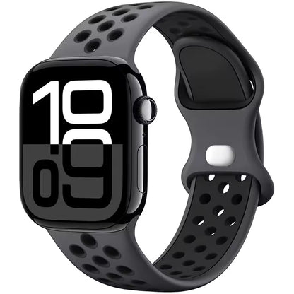 Silicone Breathable Bracelet for Apple Watch Band iWatch Series Ultra2/10/9/8/7/6/5/4/SE