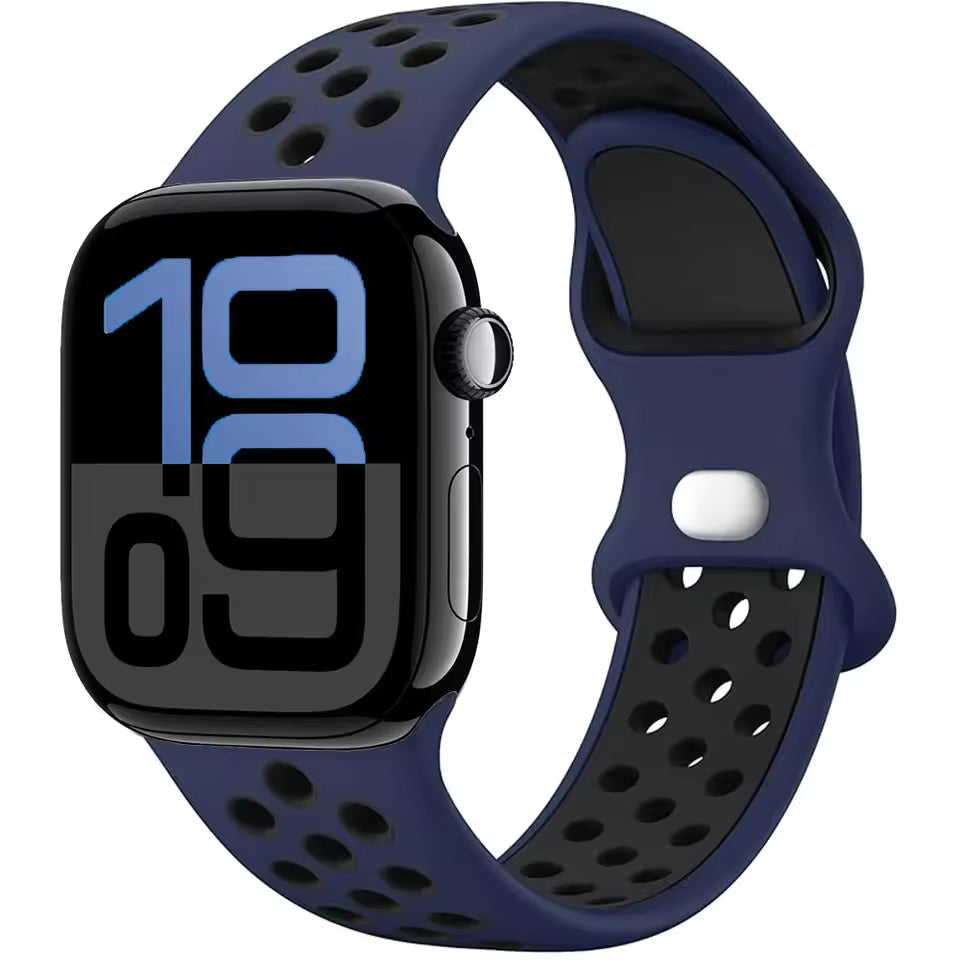 Silicone Breathable Bracelet for Apple Watch Band iWatch Series Ultra2/10/9/8/7/6/5/4/SE