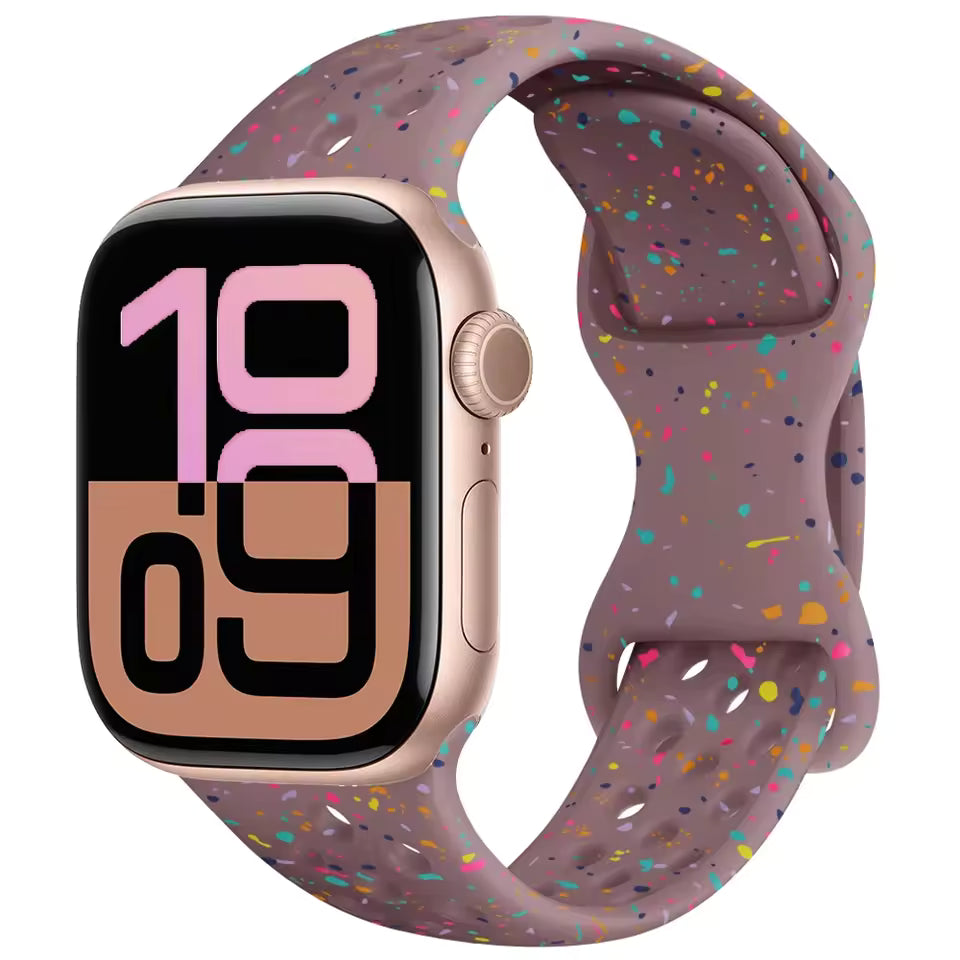 Silicone Breathable Bracelet for Apple Watch Band iWatch Series Ultra2/10/9/8/7/6/5/4/SE