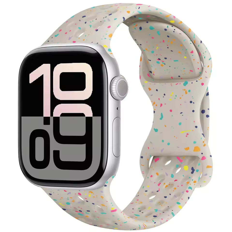 Silicone Breathable Bracelet for Apple Watch Band iWatch Series Ultra2/10/9/8/7/6/5/4/SE