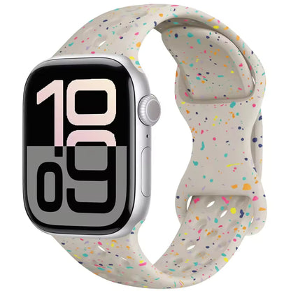 Silicone Breathable Bracelet for Apple Watch Band iWatch Series Ultra2/10/9/8/7/6/5/4/SE