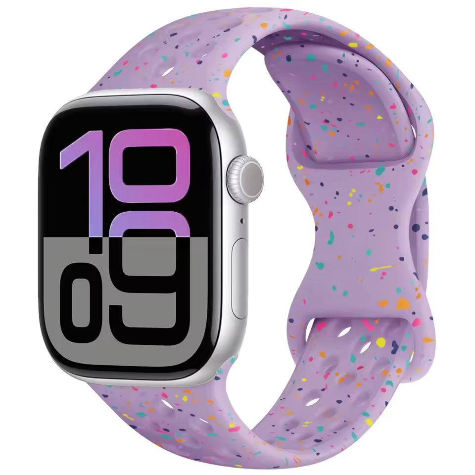 Silicone Breathable Bracelet for Apple Watch Band iWatch Series Ultra2/10/9/8/7/6/5/4/SE