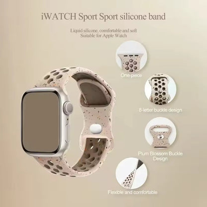 Silicone Breathable Bracelet for Apple Watch Band iWatch Series Ultra2/10/9/8/7/6/5/4/SE