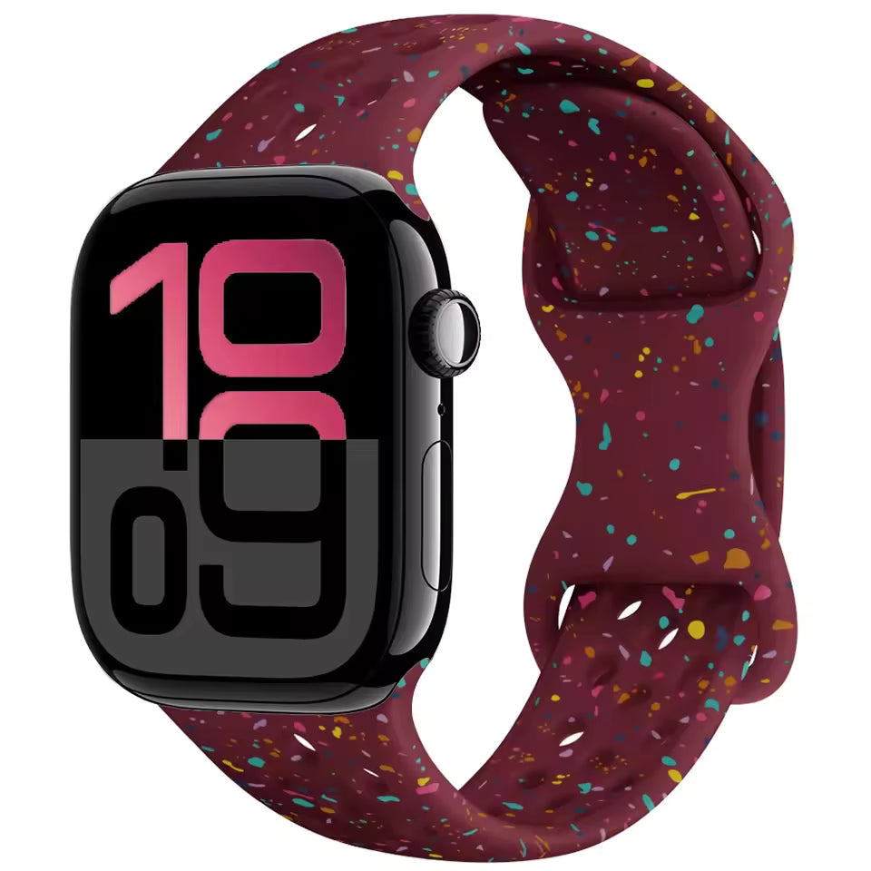 Silicone Breathable Bracelet for Apple Watch Band iWatch Series Ultra2/10/9/8/7/6/5/4/SE