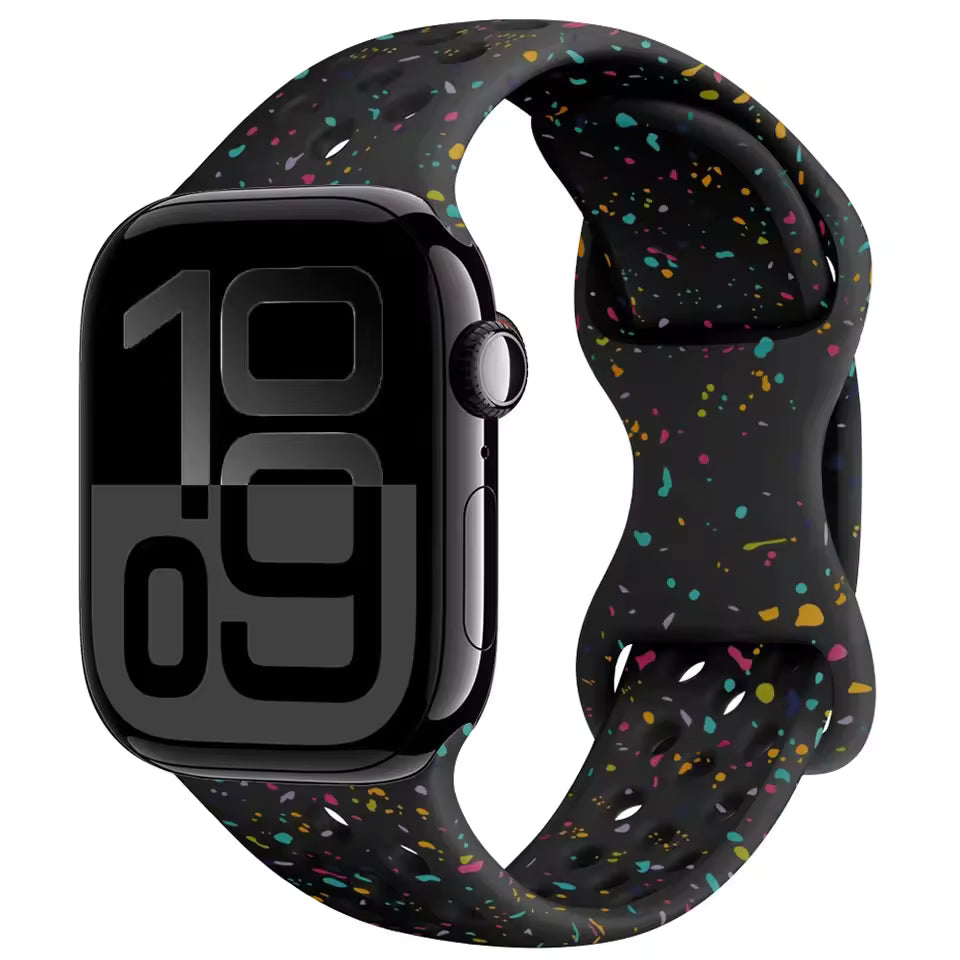 Silicone Breathable Bracelet for Apple Watch Band iWatch Series Ultra2/10/9/8/7/6/5/4/SE