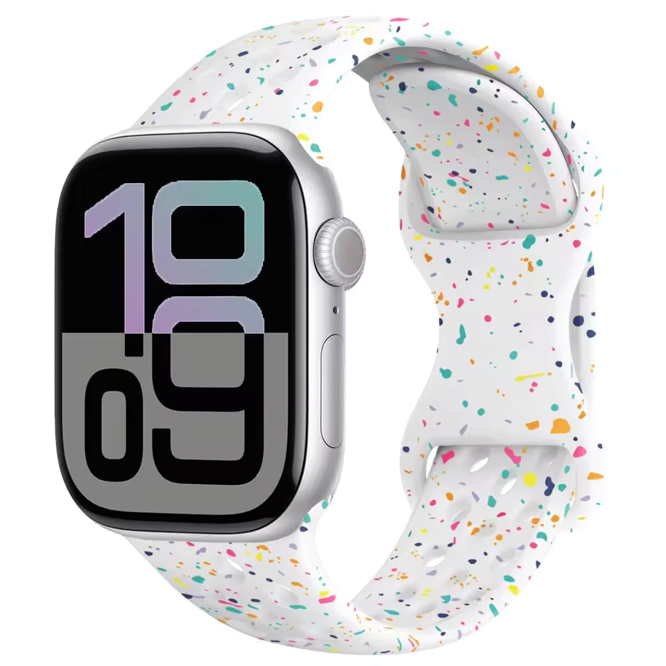 Silicone Breathable Bracelet for Apple Watch Band iWatch Series Ultra2/10/9/8/7/6/5/4/SE