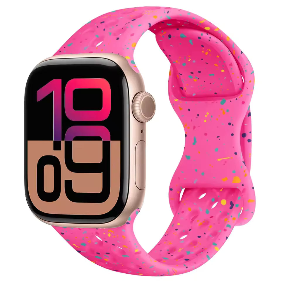 Silicone Breathable Bracelet for Apple Watch Band iWatch Series Ultra2/10/9/8/7/6/5/4/SE