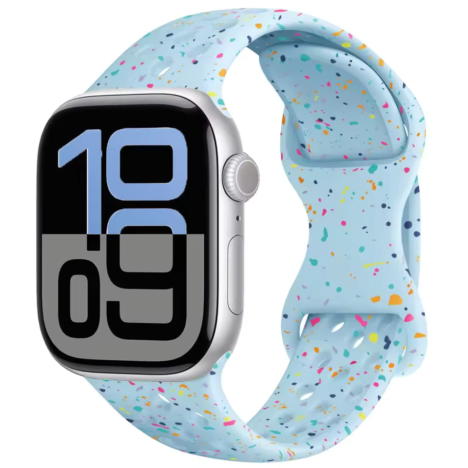 Silicone Breathable Bracelet for Apple Watch Band iWatch Series Ultra2/10/9/8/7/6/5/4/SE