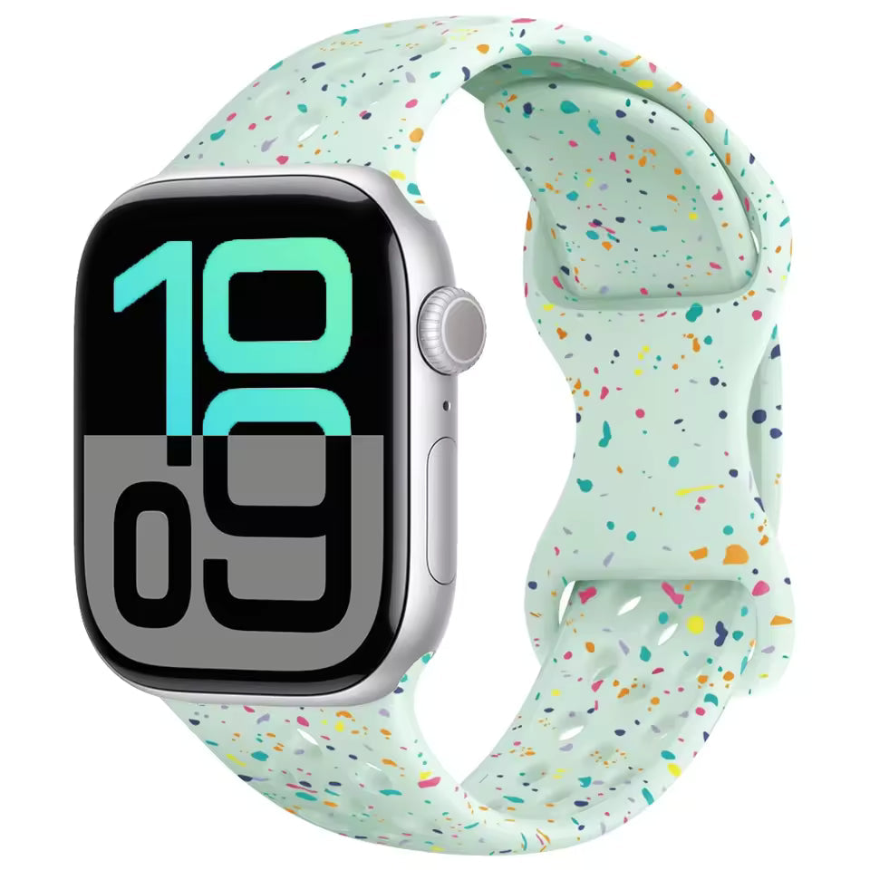 Silicone Breathable Bracelet for Apple Watch Band iWatch Series Ultra2/10/9/8/7/6/5/4/SE