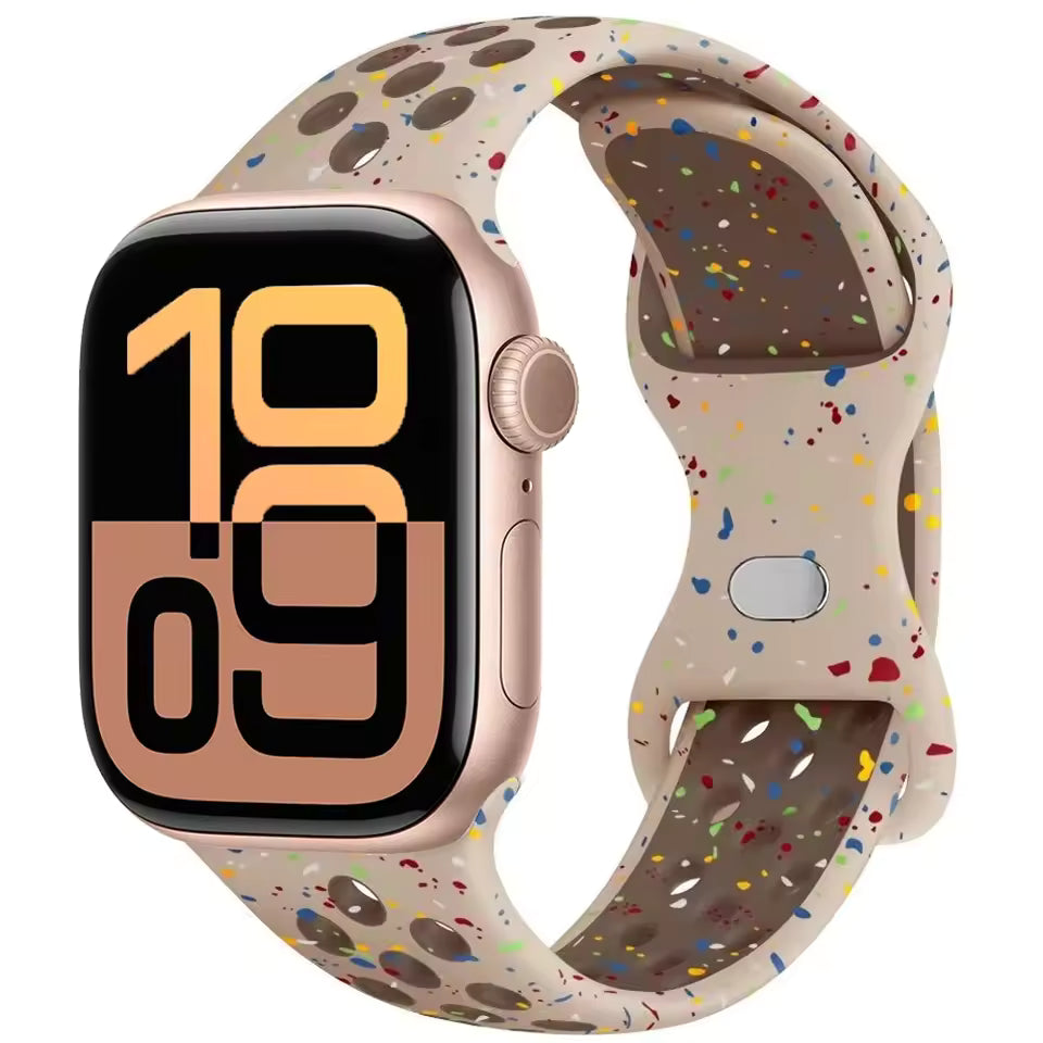 Silicone Breathable Bracelet for Apple Watch Band iWatch Series Ultra2/10/9/8/7/6/5/4/SE