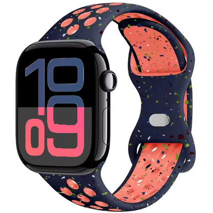 Silicone Breathable Bracelet for Apple Watch Band iWatch Series Ultra2/10/9/8/7/6/5/4/SE