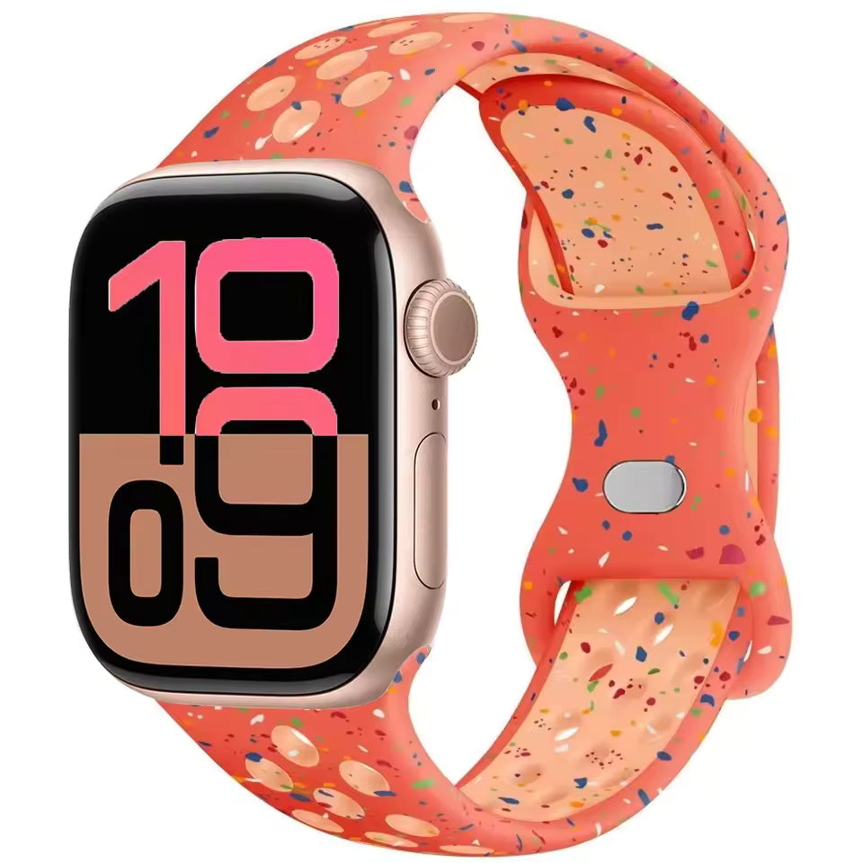 Silicone Breathable Bracelet for Apple Watch Band iWatch Series Ultra2/10/9/8/7/6/5/4/SE