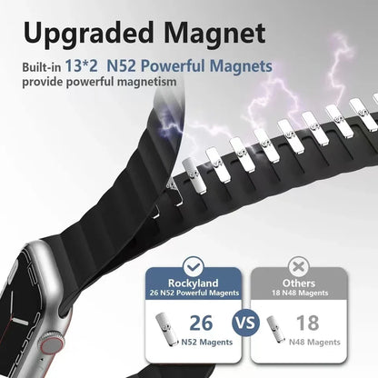 Silicone Magnetic Bracelet for Apple Watch Band iWatch Series Ultra3/11/10/9/8/7/6/5/4/SE