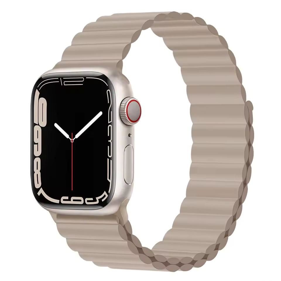 Silicone Magnetic Bracelet for Apple Watch Band iWatch Series Ultra3/11/10/9/8/7/6/5/4/SE