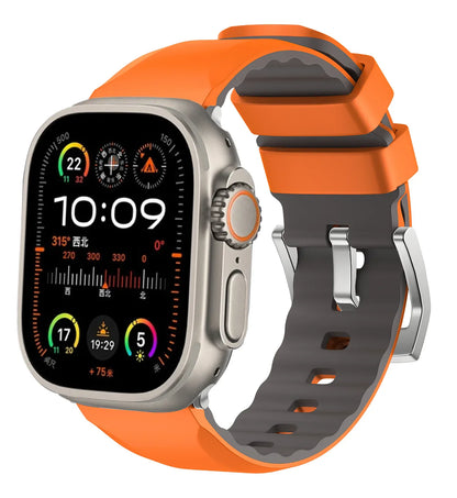 Two-Tone Silicone Strap for Apple Watch Band iWatch Series Ultra 3/2/11/10/9/8/7/6/5/4/SE