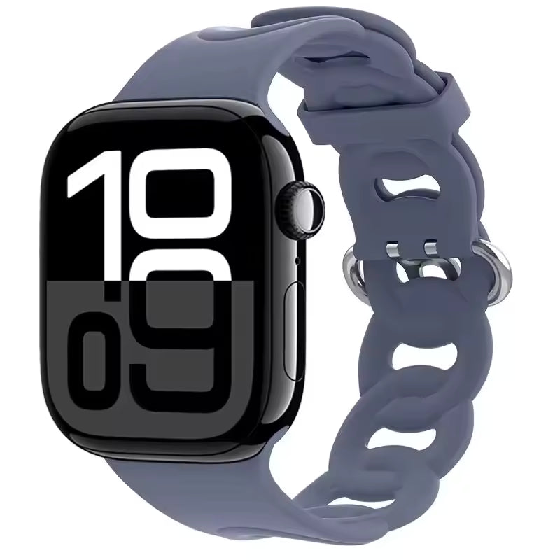 Silicone Sports Bracelet for Apple Watch band iWatch Series 10/9/8/7/Ultra/6/5/4/SE