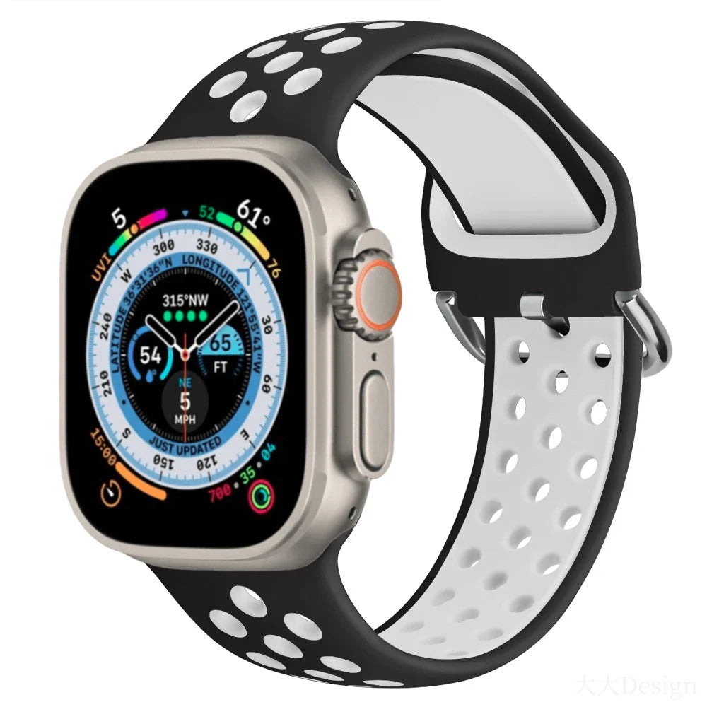 Silicone Sports Bracelet for Apple Watch Band iWatch Series Ultra3/2/11/10/9/8/7/6/5/4/SE