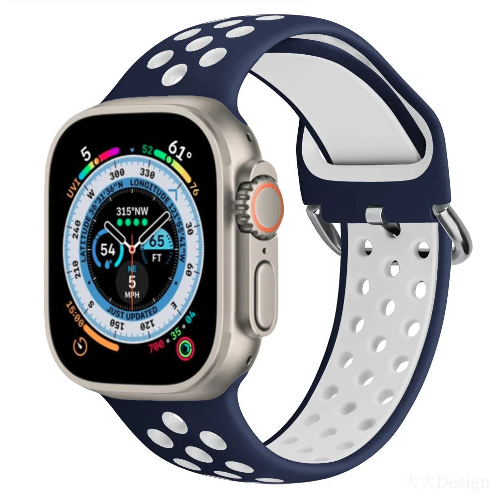 Silicone Sports Bracelet for Apple Watch Band iWatch Series Ultra3/2/11/10/9/8/7/6/5/4/SE