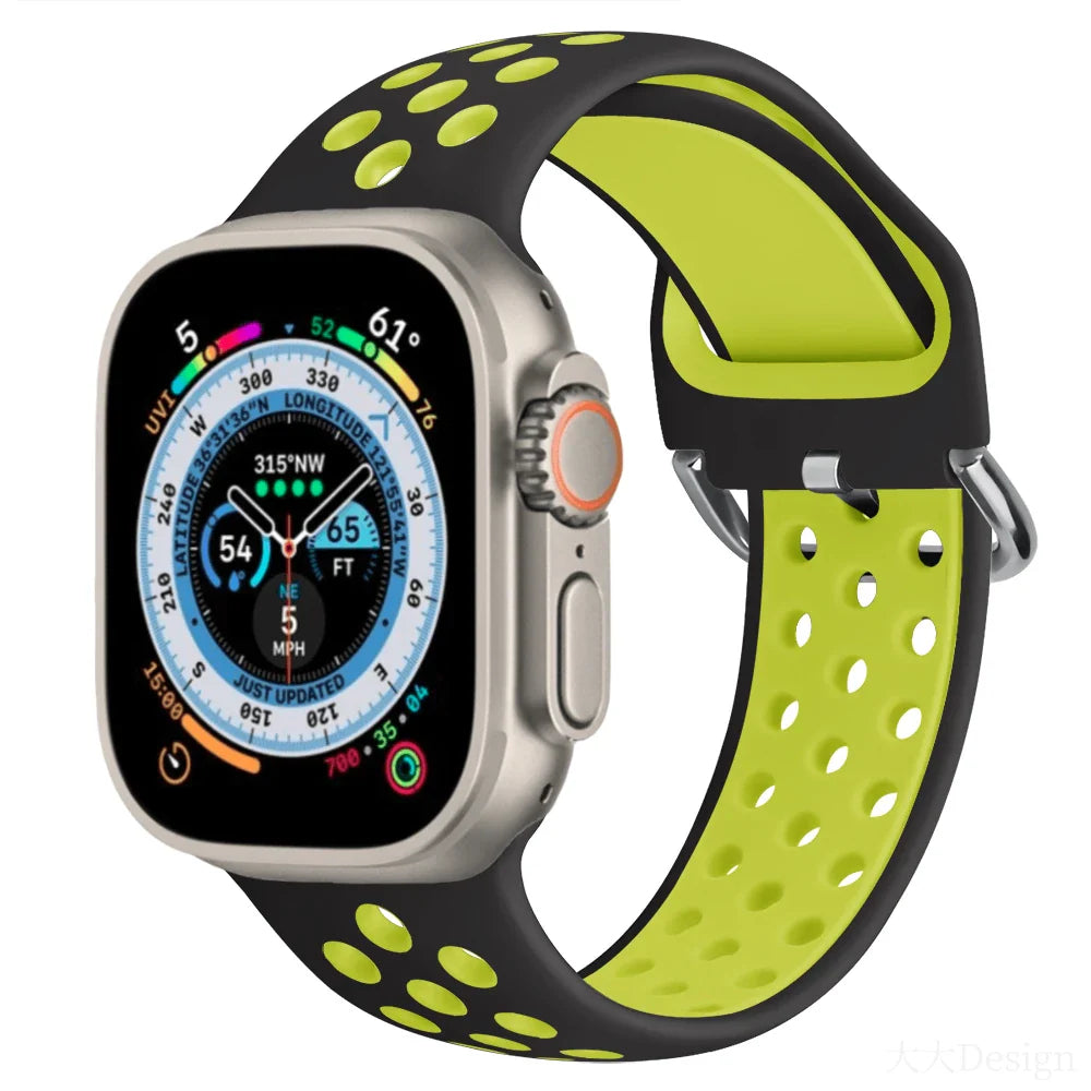 Silicone Sports Bracelet for Apple Watch Band iWatch Series Ultra3/2/11/10/9/8/7/6/5/4/SE