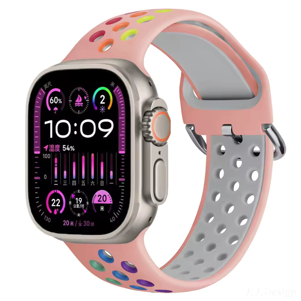 Silicone Sports Bracelet for Apple Watch Band iWatch Series Ultra3/2/11/10/9/8/7/6/5/4/SE