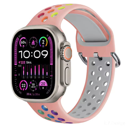 Silicone Sports Bracelet for Apple Watch Band iWatch Series Ultra3/2/11/10/9/8/7/6/5/4/SE