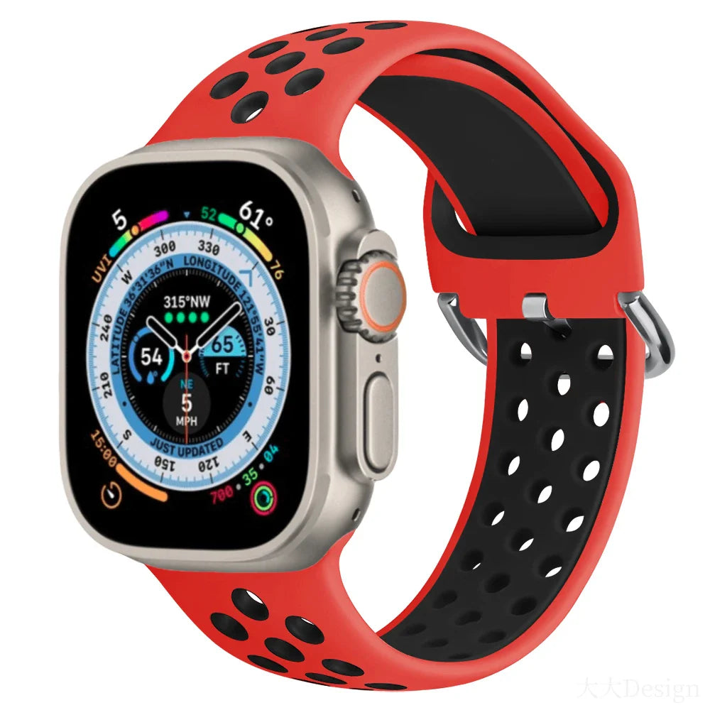 Silicone Sports Bracelet for Apple Watch Band iWatch Series Ultra3/2/11/10/9/8/7/6/5/4/SE