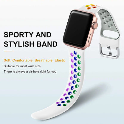 Silicone Sports Bracelet for Apple Watch Band iWatch Series Ultra3/2/11/10/9/8/7/6/5/4/SE