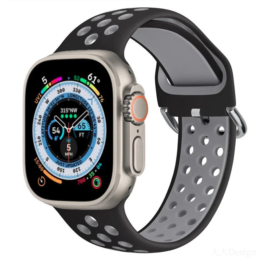 Silicone Sports Bracelet for Apple Watch Band iWatch Series Ultra3/2/11/10/9/8/7/6/5/4/SE
