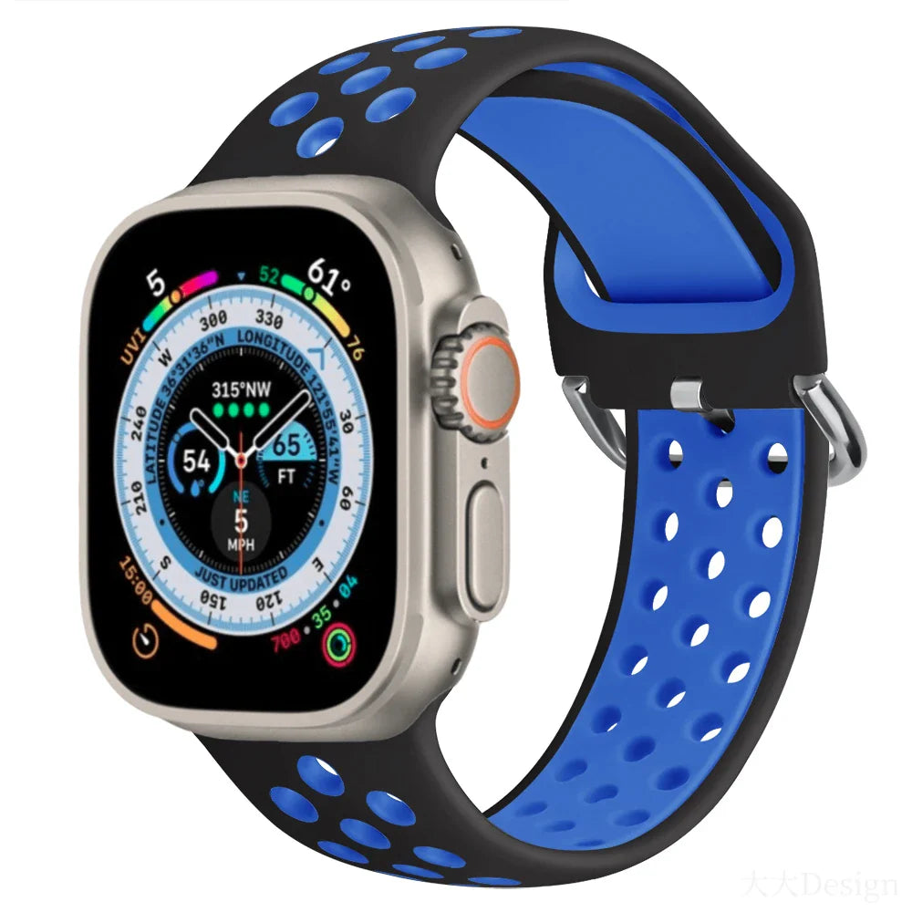 Silicone Sports Bracelet for Apple Watch Band iWatch Series Ultra3/2/11/10/9/8/7/6/5/4/SE