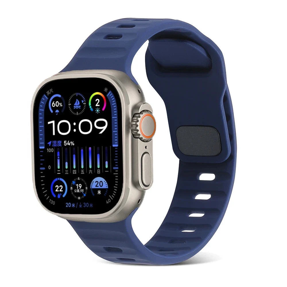 Silicone Sports Strap for Apple Watch Band iWatch Series Ultra2/11/10/9/8/7/6/5/4/3/SE2